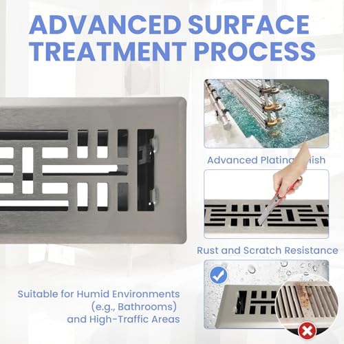 Howeall 2x10 Inches 2 Pack Heavy Duty Walkable Floor Register Easy Adjust Air - Image 3