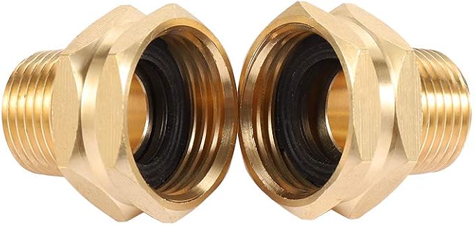 Brass Garden Hose Adapter, 3/4' GHT Female x 1/2' NPT Male Connector - Image 2