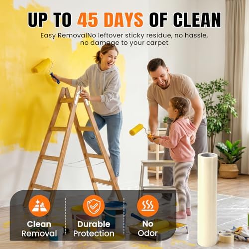 3mil Carpet Protection Film 36" x 200', self-Adhesive Plastic Carpet Protection - Image 5