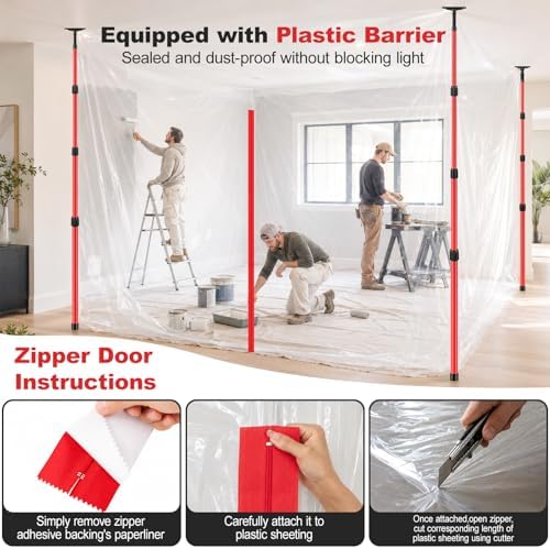 12FT Dust Barrier Poles Kit - Image 5