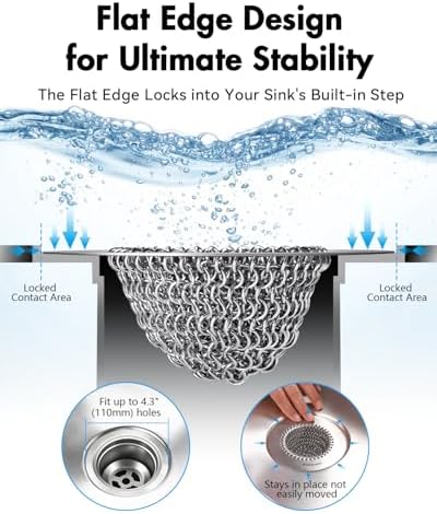 2 Pack Reversible Kitchen Sink Drain Strainer, Anti-Clog Flat Edge Design - Image 4