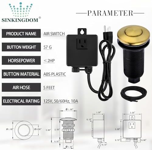 Garbage Disposal SinkTop Air Switch Kit - Image 2