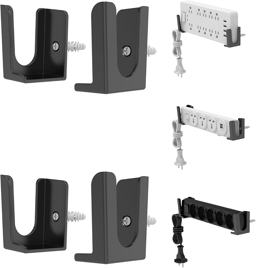 Power Strip Holder, 2 Set Power Strip Wall Mount, | Punch Free Socket Holder Fit by NOTMBESTM