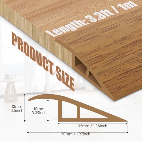 Floor Transition Strip Door Threshold 39" Floor Transition Reducer Trim on The - Image 2