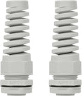 2Pcs NPT 3/4" IP68 Waterproof Cable Gland Flex Spiral Strain Relief Grey Nylon by LeMotech