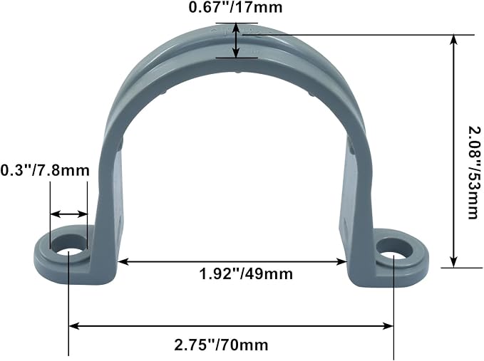 1-1/2 Inch PVC Pipe Strap, 12 Pack | 2-Hole, Plastic Conduit Clamp, Pipe - Image 3
