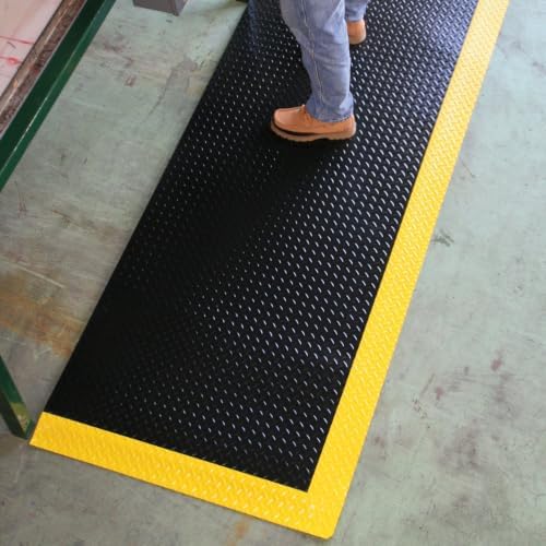 Rhino Mats DTT24BYX49 Diamond Plate Ant-Fatigue Mat, 2-Sides Yellow, 2 FT. x 49 - Image 3