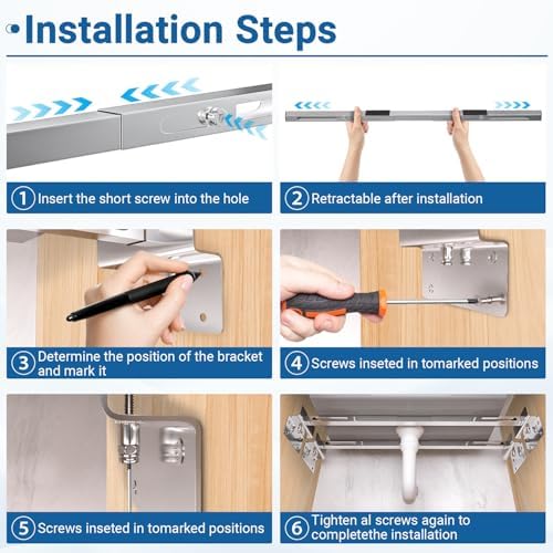 20.1-55.1 in Heavy Duty Undermount Sink Support, 2 Packs - Image 7