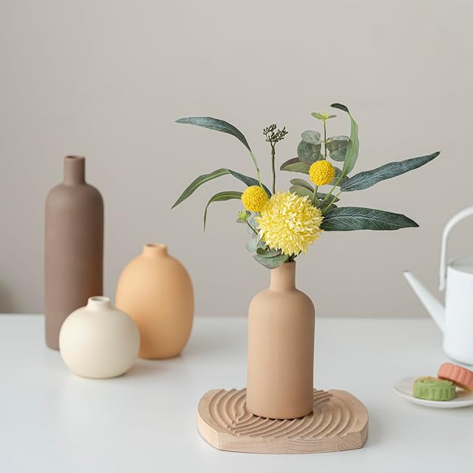 Modern Ceramic Vase Set, Neutral Colors, Decorative Vases - Image 4