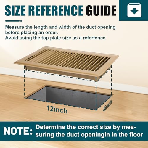 VOISEN Floor Register 4x12, 6 Pack Brown Floor Vent Covers - Image 5