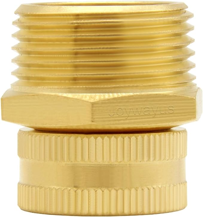 Joywayus Brass Swivel Pipe Fitting 3/4" GHT Female x 1" NPT Male | Garden Hose by Joywayus
