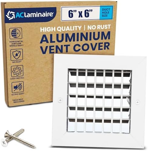 6" x 6" Duct Hole Adjustable Vent Cover by ACLAMINAIRE
