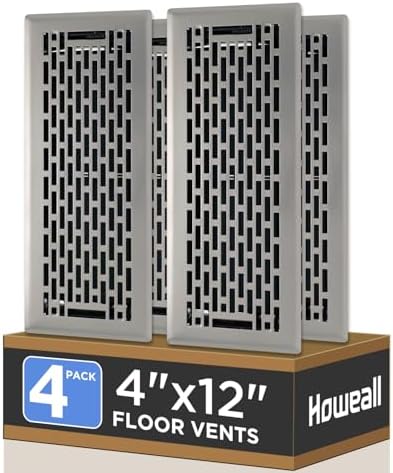Howeall 4x12 Inches 4 Pack Heavy Duty Walkable Floor Register by Howeall