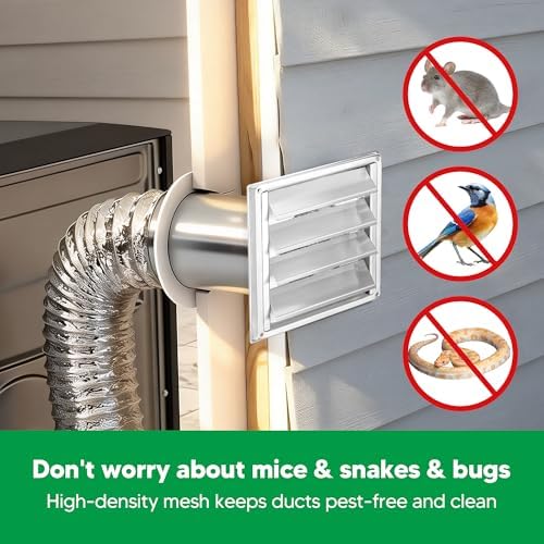 5" Metal Outdoor Dryer Vent Cover Louvered - Image 4