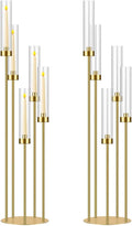 42.5in Gold Candle Holders for Table Centerpiece Candelabra Candlestick Holders by MEISHAONV