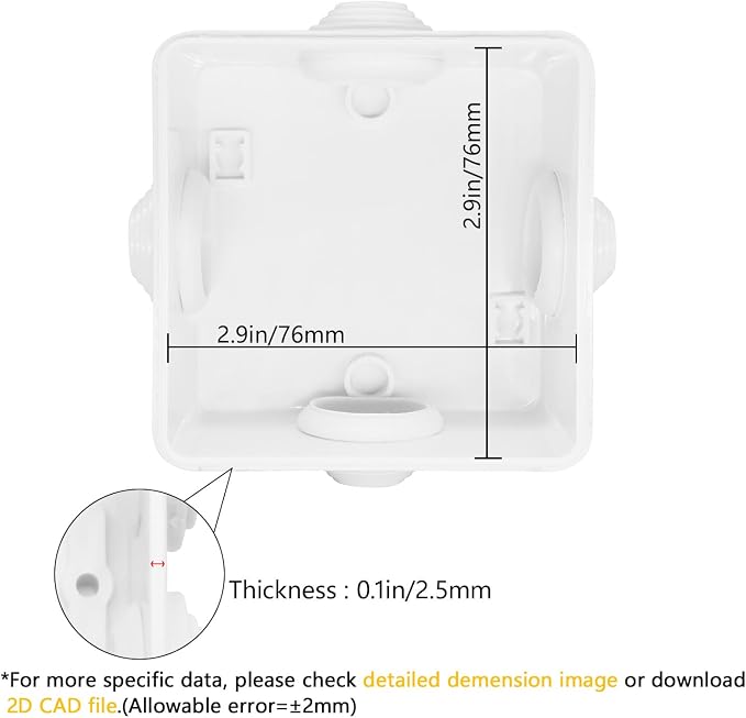 Junction Box, ABS Plastic IP55 Water Resistant and Dustproof, Universal - Image 3