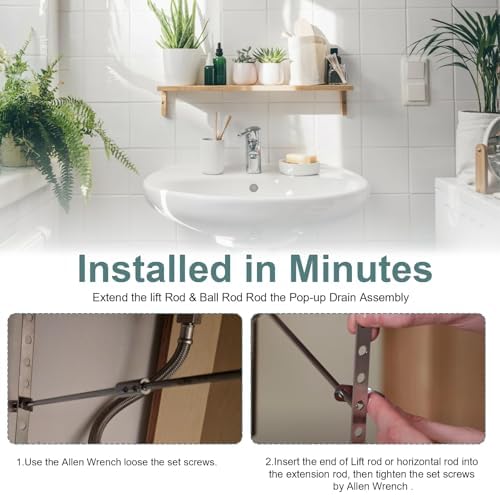 Extension Rod Converter for Bathroom Pop Up Drain Rod, 6.64 Inch Extenders - Image 3
