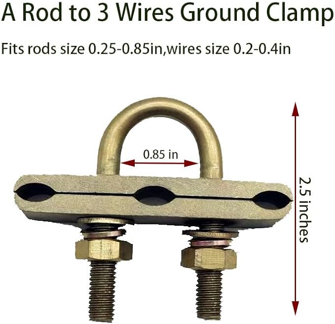 Ground Rod Clamp with 3 Wires Hole, - Image 2