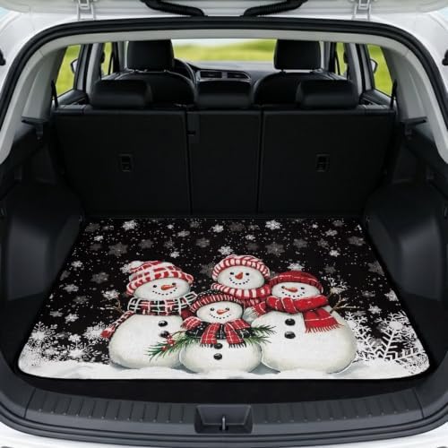 Black Snowman Universal Car Trunk Mat by Unknown