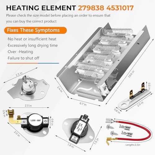 279838 W10724237 Dryer Heating Element Kit - Image 5