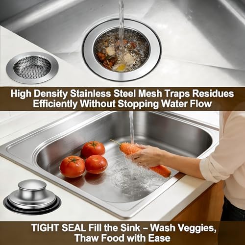 Garbage Disposal Flange 5-Piece Kit, 3-1/2 in Putty-Free Sink Stopper - Image 5