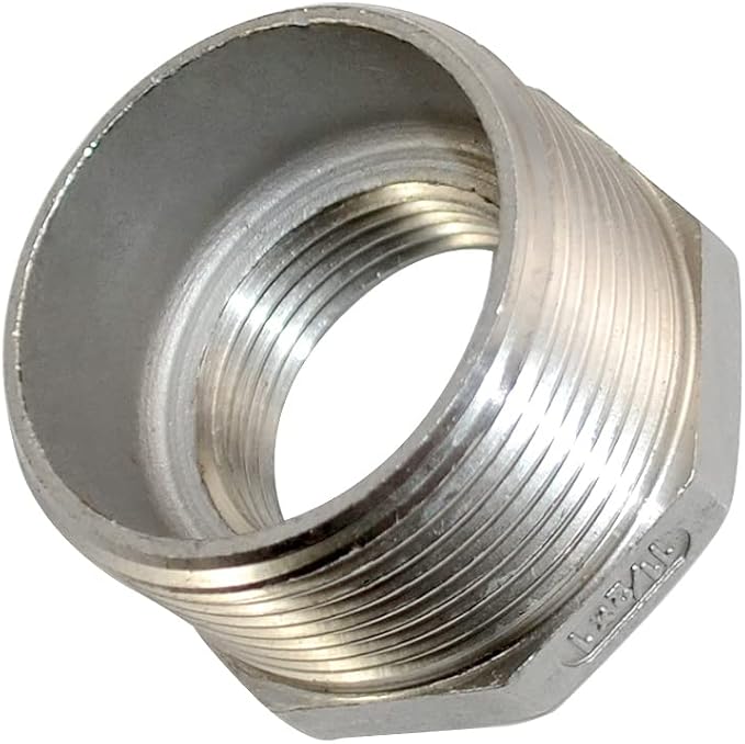1-1/2" Male x 1" Female Thread Reducer Bushing Pipe Fitting, Stainless steel SS - Image 2