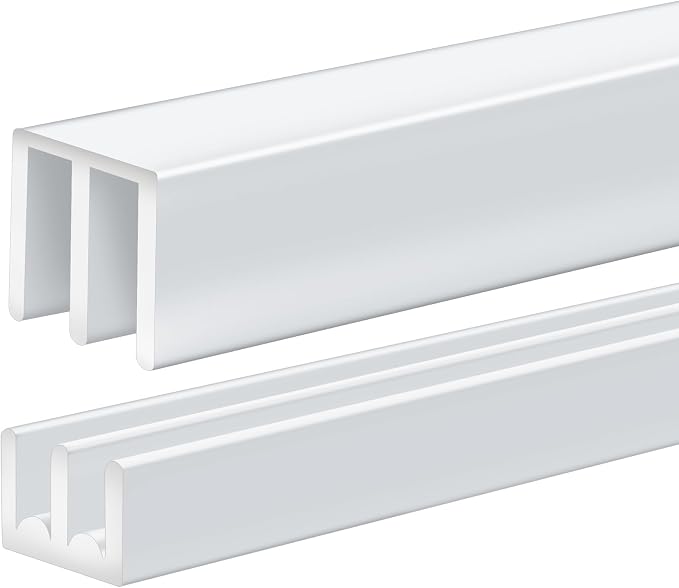 1 Set Metal Sliding Door Track Set, 4FT Metal Upper & Lower Tracks by Landical