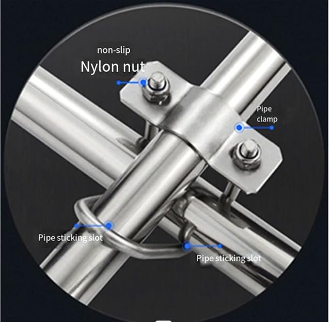 4 Pack Cross Pipe Clamp for OD 3/4'' EMT Tube Clip Double U-shaped Screw Bolt - Image 4