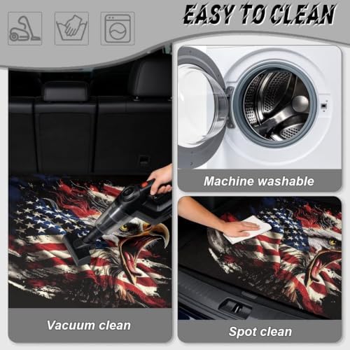 ELEQIN American Flag Eagle Novelty, Car Cargo Liner, All Weather Heavy Duty - Image 5