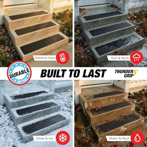 Outdoor Stair Treads Non-Slip 30" x 8" 12-Pack Waterproof 80-Grit Grip Tape - Image 5