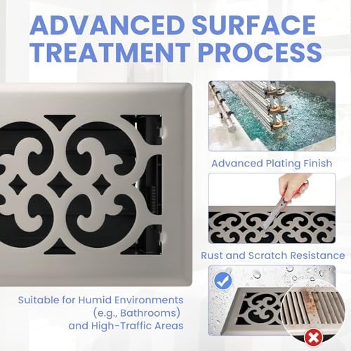 Howeall 4x10 Inches 2 Pack Heavy Duty Walkable Floor Register Easy Adjust Air - Image 3