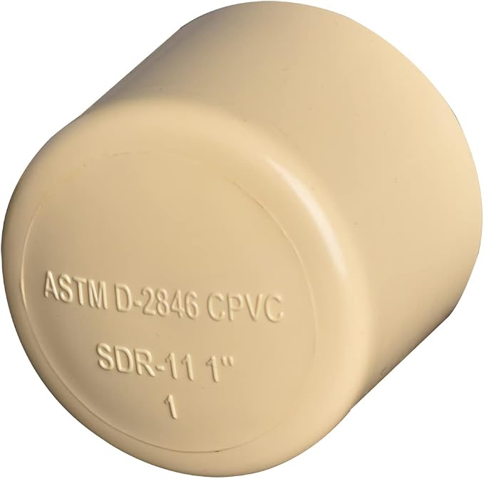 1/2" 10pcs CPVC Pipe Fittings End Cap Plug Slip Adapter Beige - Image 2
