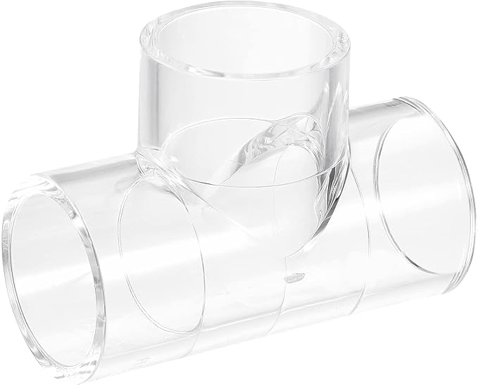 uxcell 1Pcs Clear Elbow Fitting, 32mm/1.26" 3 Way Acrylic Elbow T-Shaped Pipe by uxcell