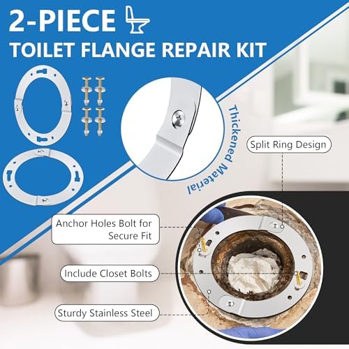 2 Piece Toilet Flange Repair Kit, Toilet Flange Repair Ring - Image 4