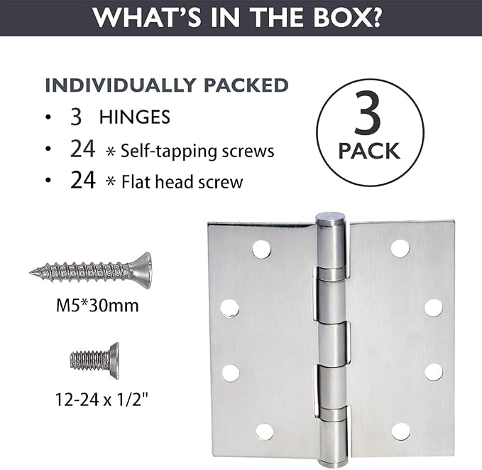 3-Pack Heavy Duty Commercial Door Hinge - Image 6