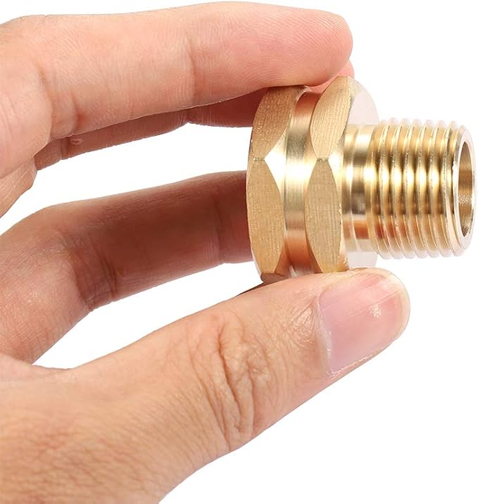 3/4" GHT Female to 1/2" NPT Male Connector, Brass Garden Hose Fitting 2pcs - Image 5