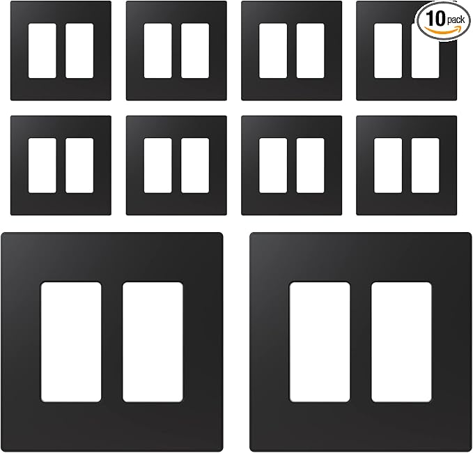 ELEGRP 2-Gang Screwless Decorative Wall Plates, Mid-Size Cover Plates, by ELEGRP%7CELEGROUP