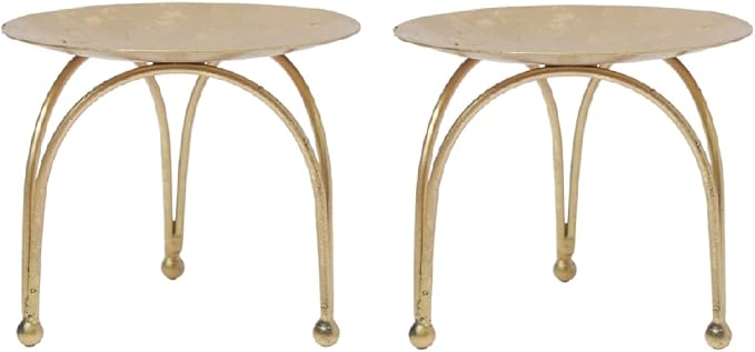 Hosley® Iron Pillar Candle Holders 4 Inch Diameter Tripod Stand Table by HOSLEY