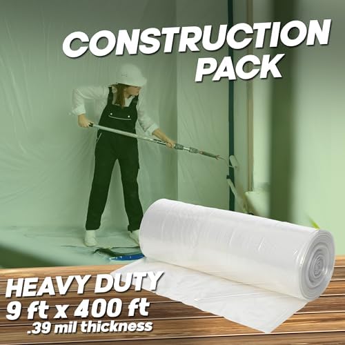 Painter's Plastic Film Heavy Duty 0.39 mil, High Density Painters Plastic - Image 3