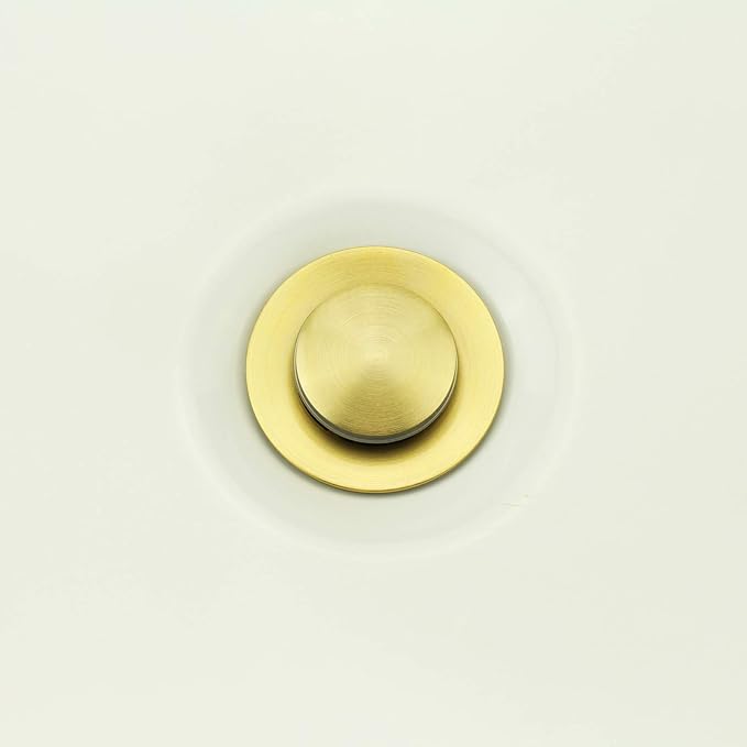 Bathroom Sink Pop Up Drain Without Overflow, Small Cap, Brushed Gold - Image 5