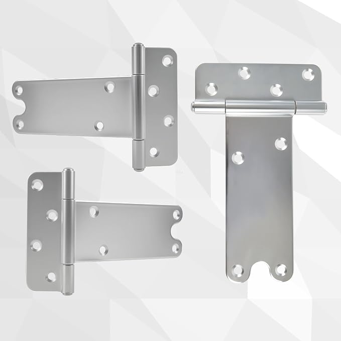 8 in T-Strap Shed Door Hinges, 300 Lbs Capacity, 6 Pack Heavy Duty Tee Hinge | - Image 6