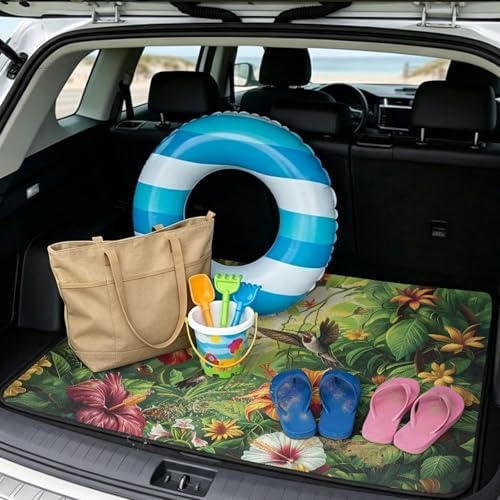 Hummingbird Tropical Universal Car Trunk Mat, Waterproof Cargo Liner - Image 2