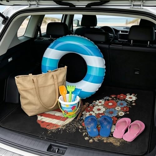 Patriotic Butterfly Print Work Trunk Mat Heavy Duty Foldable Cargo Liner - Image 2