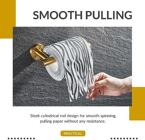 APLusee Toilet Paper Holder, Brushed Dark Gold, 304 Stainless Steel - Image 6