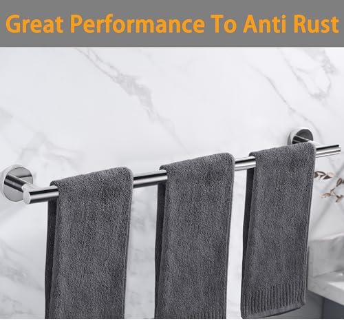 Towel Bar for Bathroom Polished Chrome, 27Inch Towel Rack Wall Mounted - Image 4