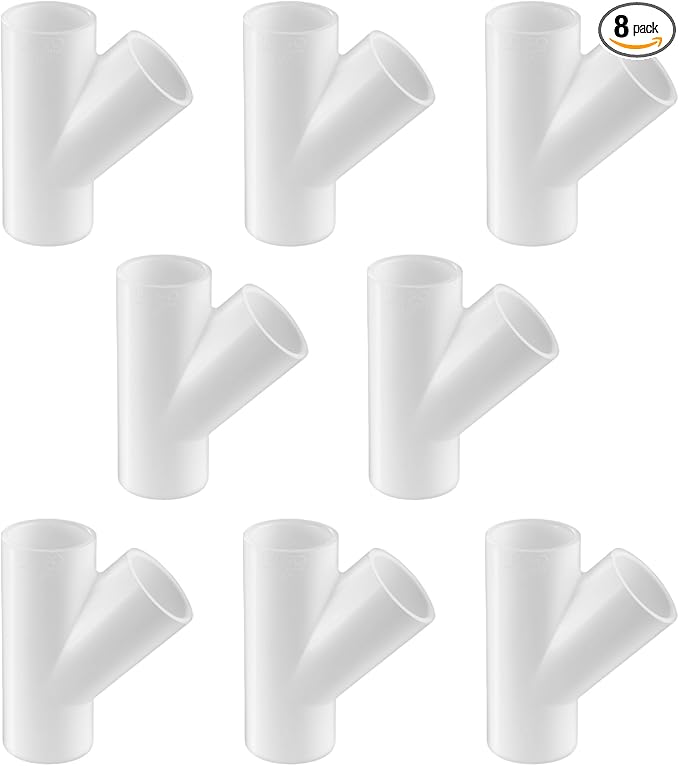 LESSO 8 Pack PVC Y Pipe Fittings, 1/2 inch PVC Wye | DIY Building Furniture by LESSO