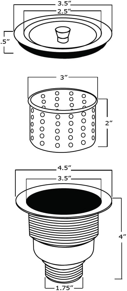 Ruvati Kitchen Sink Basket Strainer Drain Assembly - Image 9