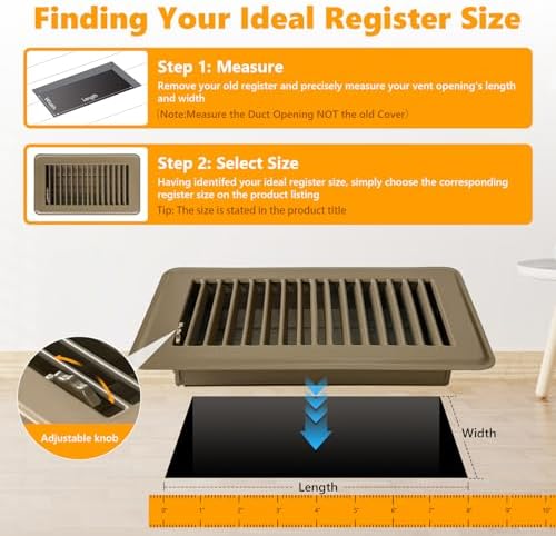 4 Pack Floor Vent Covers, Floor Register 4" x 8", Adjustable Decorative Vent - Image 4