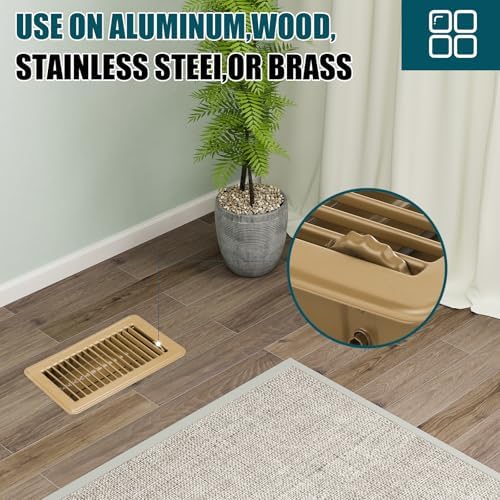 VOISEN Floor Register 4x8, 4 Pack Brown Floor Vent Covers - Image 5