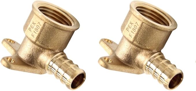 EFIELD Pex 1/2 Inch x 1/2 Inch Female NPT Drop-Ear Elbow | PEX Brass Crimp by EFIELDPEXTUBING